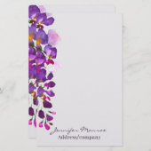 Paarse wisteria gepersonaliseerd briefpapier (Voorkant / Achterkant)
