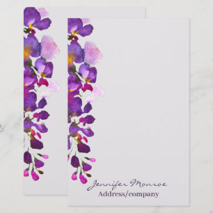 Paarse wisteria gepersonaliseerd briefpapier