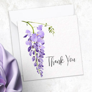 Paarse Wisteria Gepersonaliseerd Dank u wel Notitiekaartje