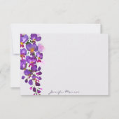 Paarse wisteria gepersonaliseerd notitiekaartje (Voorkant)