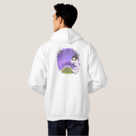 Paarse Wisteria Haven Chibi Mahjong Kunst Hoodie