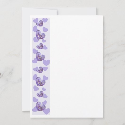 Paarse Wisteria Heart Design Huwelijksuitnodiging Kaart (Achterkant)