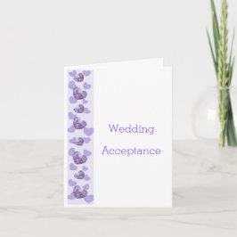 Paarse Wisteria Heart Design Wedding Acceptatie Bedankkaart