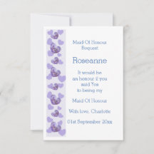 Paarse Wisteria Heart Maid of Honor Verzoek