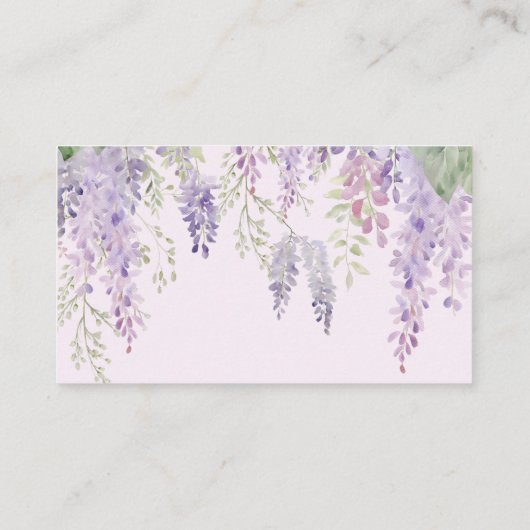Paarse Wisteria Hoeveel Kussen Douche Game Card Plaatskaartje (Achterkant)