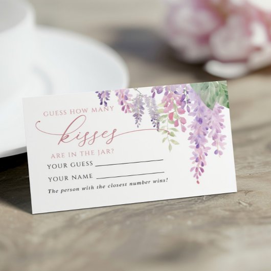 Paarse Wisteria Hoeveel Kussen Douche Game Card Plaatskaartje