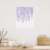 paarse wisteria in bloom waterverf 2021 poster (Keuken)