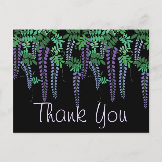 Paarse Wisteria Japans Floral Kimono Briefkaart (Voorkant)