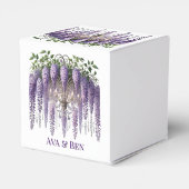 Paarse Wisteria kroonluchter bruiloft Bedankdoosjes (Achterkant)