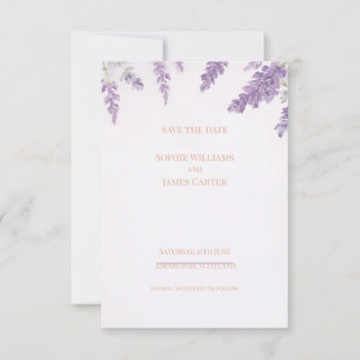 Paarse Wisteria Lavendel Schotse Trouw Save The Date