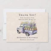 Paarse Wisteria oude vrachtwagen bruiloft dank u k Kaart (Voorkant)