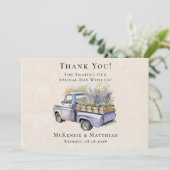 Paarse Wisteria oude vrachtwagen bruiloft dank u k Kaart (Staand voorkant)