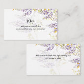 Paarse Wisteria RSVP Hotel Weddenschap Details Informatiekaartje (Voorkant / Achterkant)