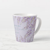 Paarse Wisteria Sage Floral Garden Wedding Latte Mok (Rechterhoek)