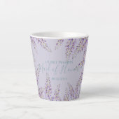 Paarse Wisteria Sage Floral Garden Wedding Latte Mok (Voorkant)