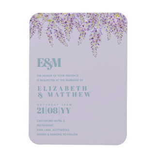 Paarse Wisteria Sage Floral Garden Wedding Magneet