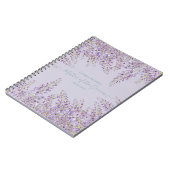 Paarse Wisteria Sage Floral Garden Wedding Notitieboek (Linkerzijde)
