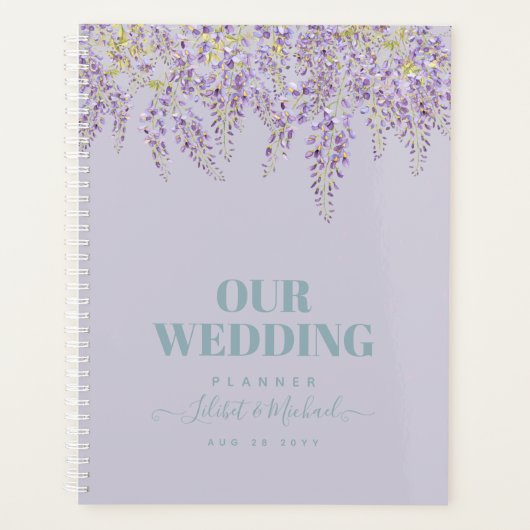 Paarse Wisteria Sage Floral Garden Wedding Planner (Voorkant)