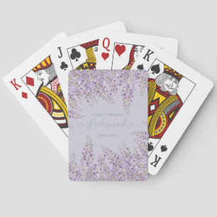 Paarse Wisteria Sage Floral Garden Wedding Pokerkaarten
