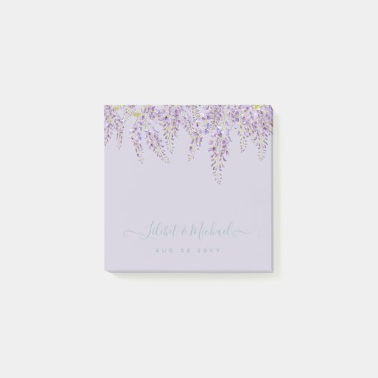 Paarse Wisteria Sage Floral Garden Wedding Post-it® Notes (Voorkant)
