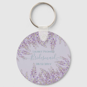 Paarse Wisteria Sage Floral Garden Wedding Sleutelhanger