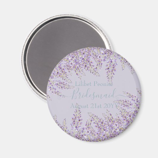 Paarse Wisteria Salie Bloemrijke Tuin Bruiloft Magneet (Voorkant / Achterkant)