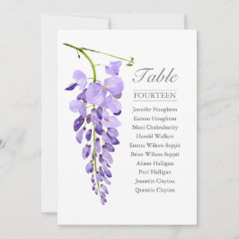 Paarse Wisteria Single Wedding Table Zetel Kaart
