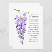 Paarse Wisteria Single Wedding Table Zetel Kaart (Voorkant / Achterkant)