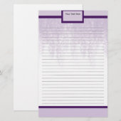 Paarse Wisteria Stationery Briefpapier (Voorkant / Achterkant)