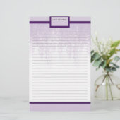 Paarse Wisteria Stationery Briefpapier (Staand voorkant)