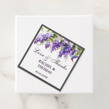 Paarse Wisteria Theme Wedding Favor Label