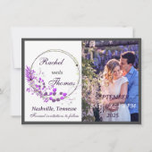 Paarse Wisteria Theme Wedding Save the Date Kaart (Achterkant)