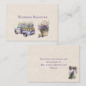 Paarse Wisteria  Truck Bruiloft Registry Informatiekaartje (Voorkant / Achterkant)
