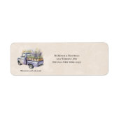 Paarse Wisteria  Vrachtwagen Bruiloft Adres Etiket (Voorkant)