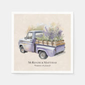 Paarse Wisteria  Vrachtwagen Bruiloft Servet (Voorkant)