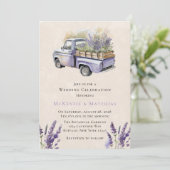 Paarse Wisteria  Vrachtwagen Bruiloft Viering Kaart (Staand voorkant)