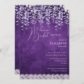 Paarse Wisteria Vrijgezellenfeest Print of Digital Kaart (Voorkant / Achterkant)