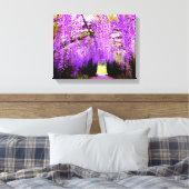 Paarse Wisteria Wall Art Canvas Afdruk (Insitu (Slaapkamer))