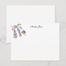 Paarse Wisteria waterverf bloem plat Bedankkaart