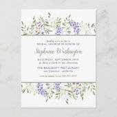 Paarse Wisteria Waterverf Floral Vrijgezellenfeest Uitnodiging Briefkaart (Voorkant)