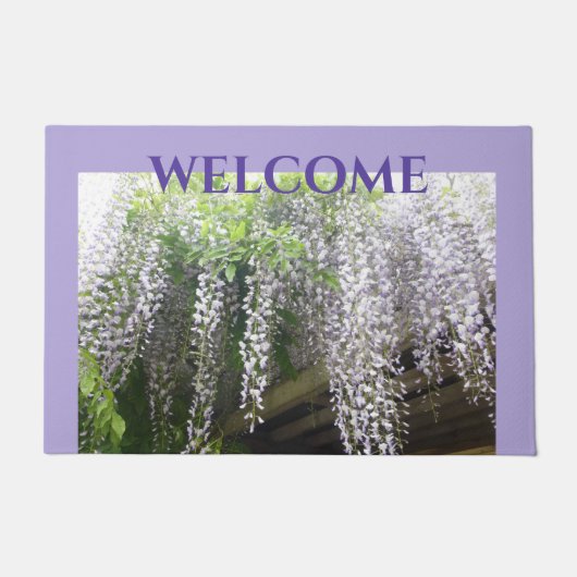 Paarse Wisteria WELCOME Cust. Deurklep Deurmat (Voorkant)