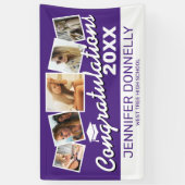 Paarse Wit 2025 Foto Afstudeerfeest Spandoek (Verticaal)