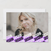 Paarse & Wit 4 Foto Afstuderen Aankondiging (Achterkant)