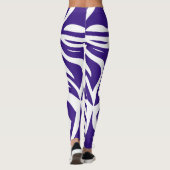 Paarse Wit Abstract Zebra Print Vrouwen Leggings (Achterkant)