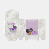 Paarse|Wit Afrikaans Prinses Koninklijk Baby showe Bedankdoosjes (Uitgevouwen)