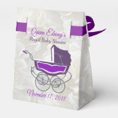 Paarse|Wit Afrikaans Prinses Koninklijk Baby showe Bedankdoosjes (Achterkant)