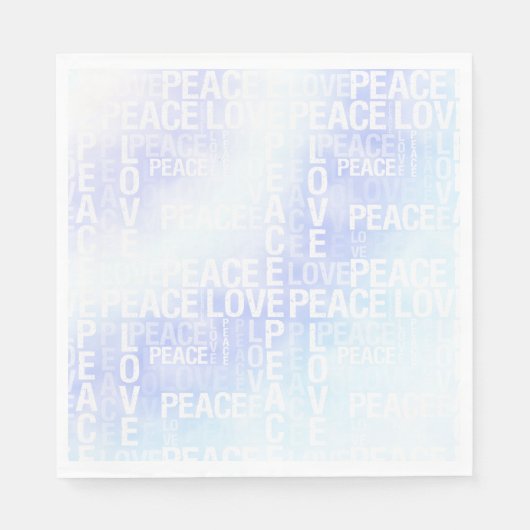 Paarse Wit Aqua Blue Tie kleurstof Peace Love Servet (Voorkant)