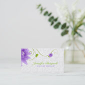 Paarse wit en groen ontwerp visitekaartje (Staand voorkant)
