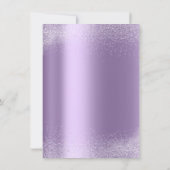 Paarse Wit Glitter Bladeren Zand Frame Glam Kaart (Achterkant)