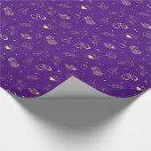 Paarse witchy S3xy gouden iconen Cadeaupapier (Hoek)